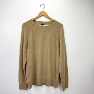 J. Crew Factory NWT Mens Lambs Wool Blend Pullover‎ Sweater XL Beige Preppy